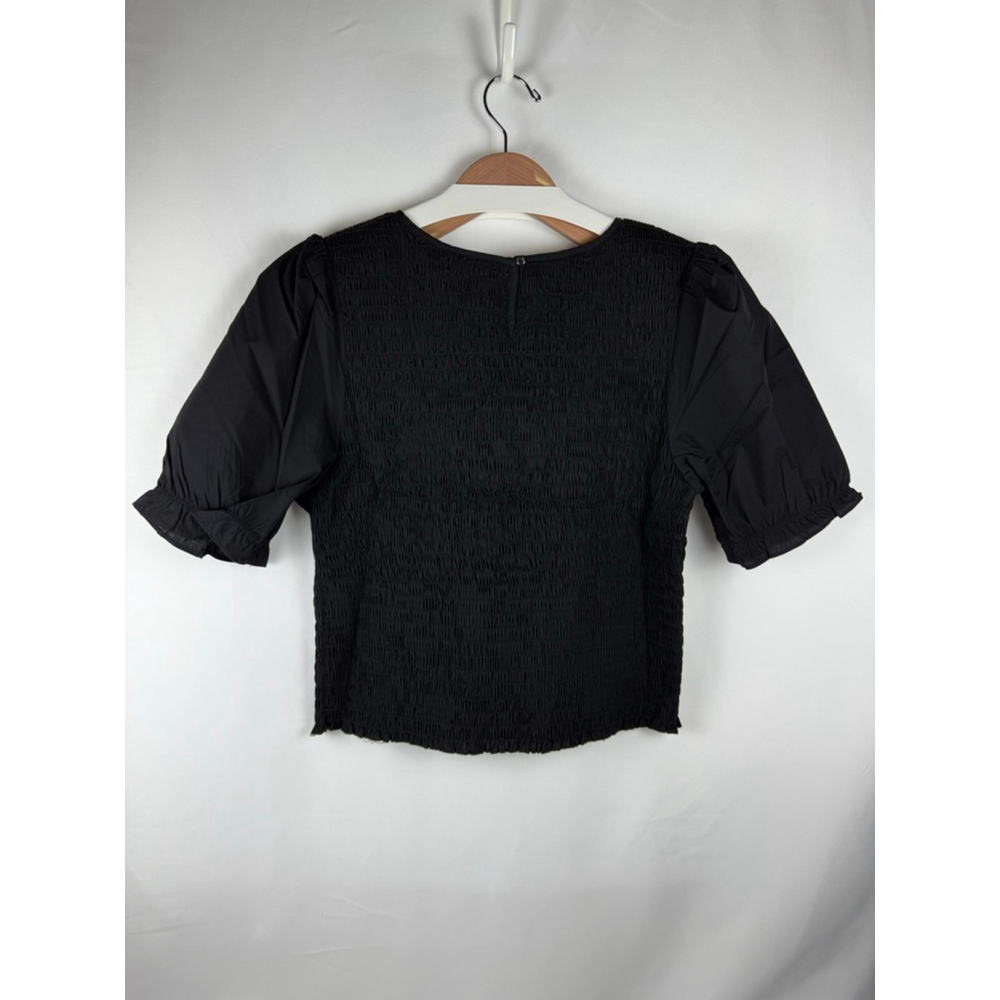NWT Women's MAUBY Smocked Puff Sleeve Top Black Size XL - Picture 5 of 10